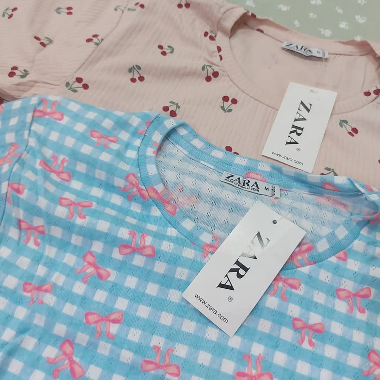 کراپ تیشرت قواره دار برند ZARA