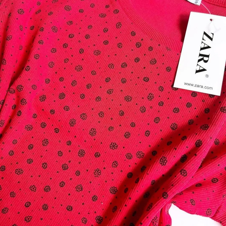 کراپ تیشرت قواره دار برند ZARA
